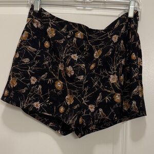 Forever 21 Black Floral High Waist Shorts
